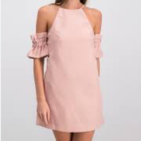 C/MEO Collective Double Take Pink Halter Off Shoulder Mini Dress Sz Small Women - Picture 3 of 9